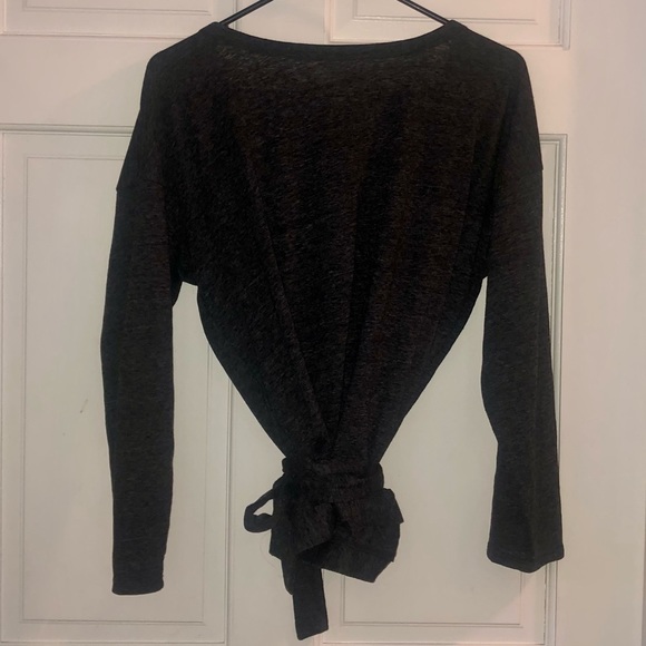 J. Crew dark gray wrap around top, Medium - Picture 4 of 7